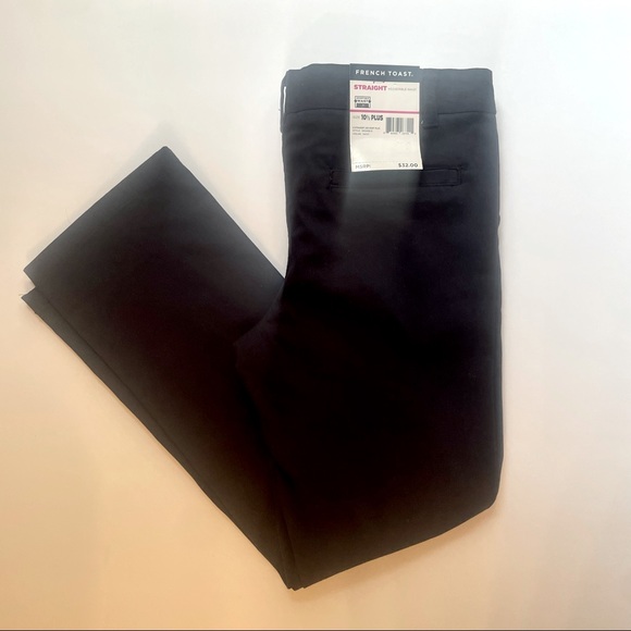 French Toast Navy Blue Adjustable-Waist Straight-Leg Uniform Pants, NWT 10.5+ - Picture 4 of 9